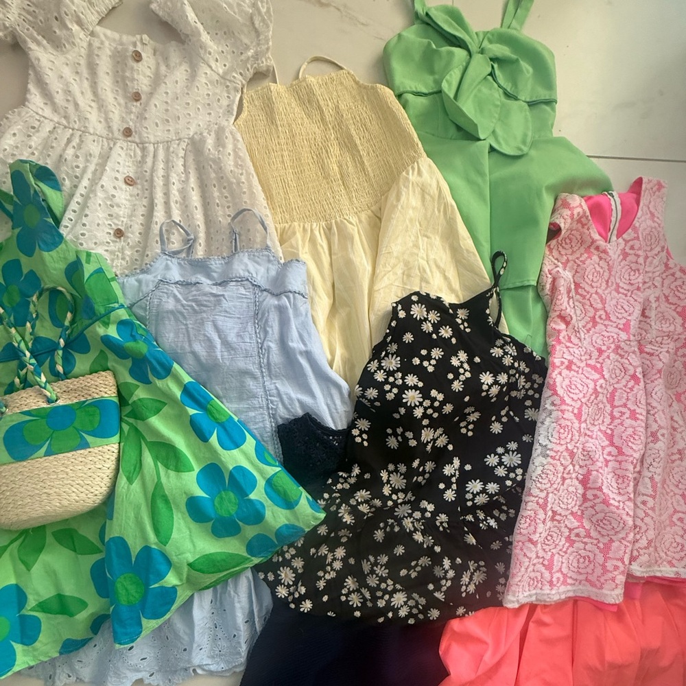 Lot of 9 girls dresses Colorful Mix Floral & Lace Summer Styles